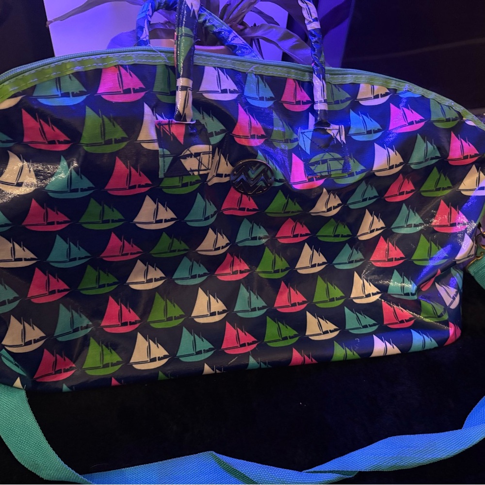 Colorful Sailboat Pattern Women's Bag
